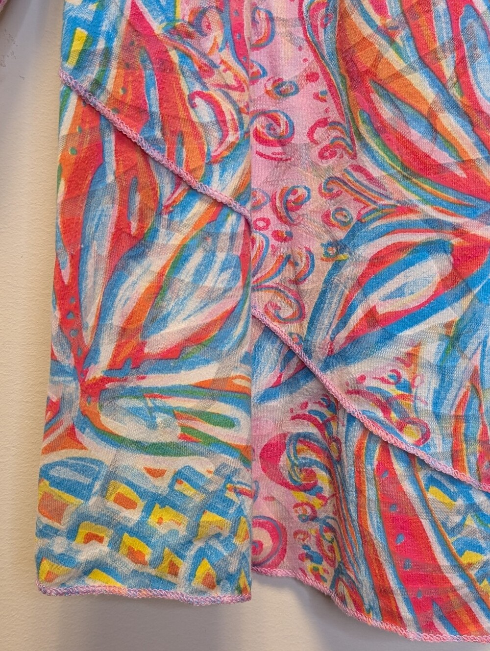 Lulu B Colorful Pineapple Print Asymmetrical Resort Tunic Top Soft Colorful 1X - Picture 7 of 14